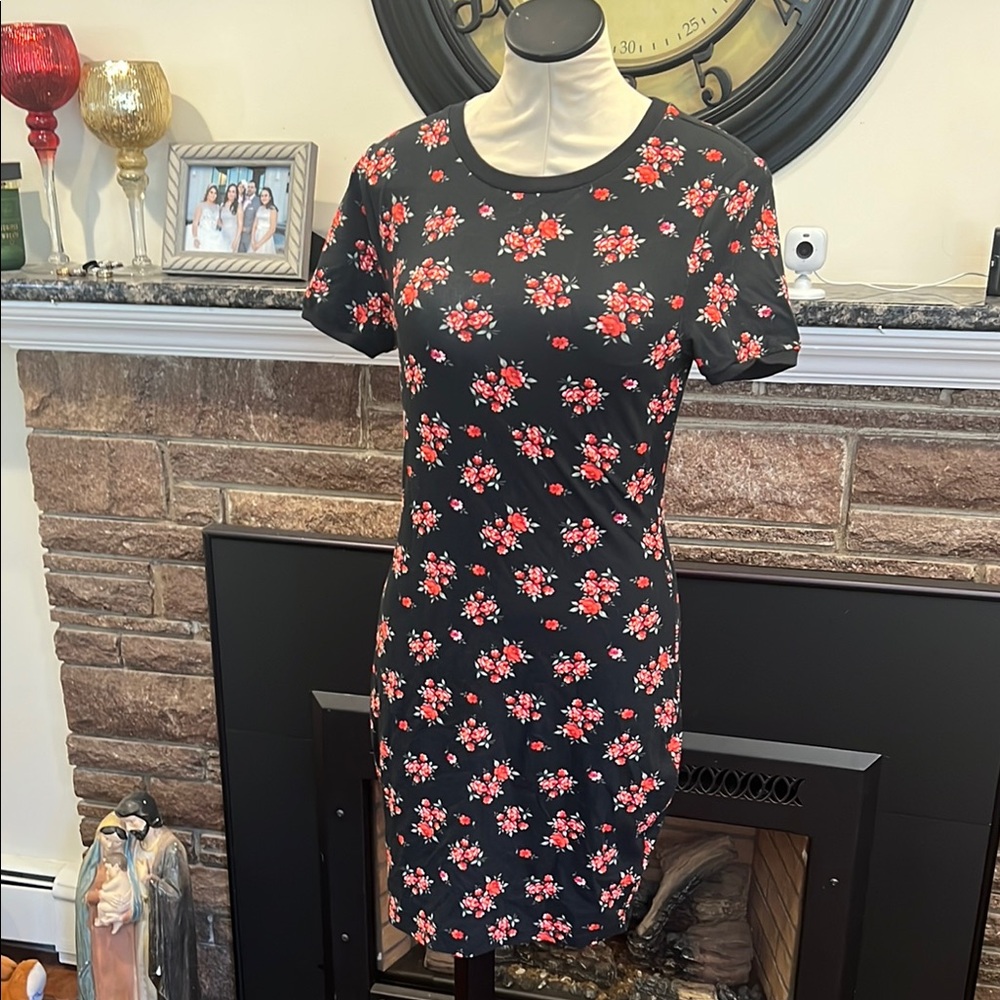 Floral Black Dress